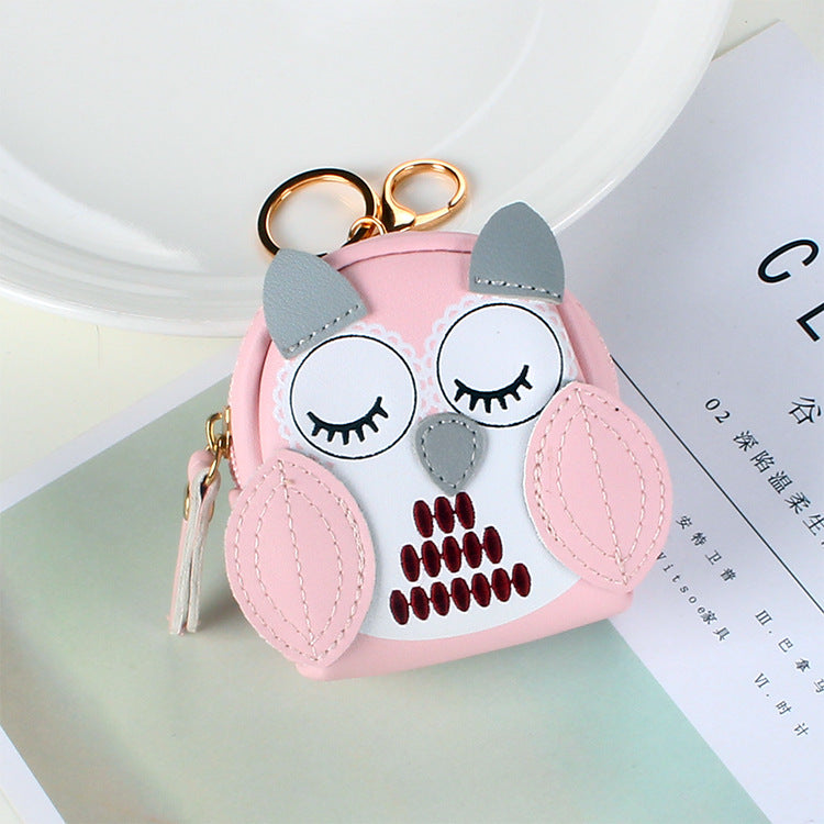 Wholesale PU Key Bag Owl Coin Purse Keychain